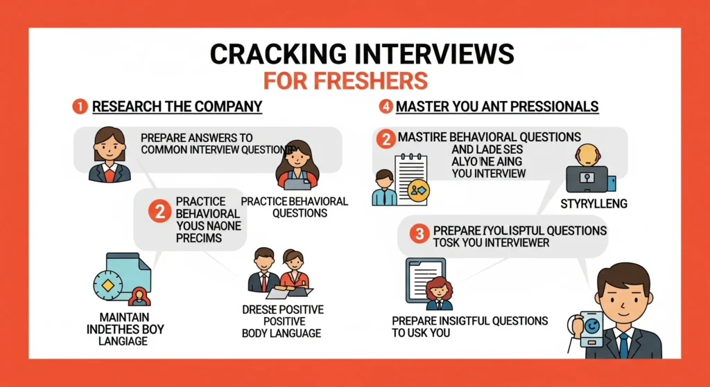 Top 10 Steps to Crack the Interview for Freshers in English